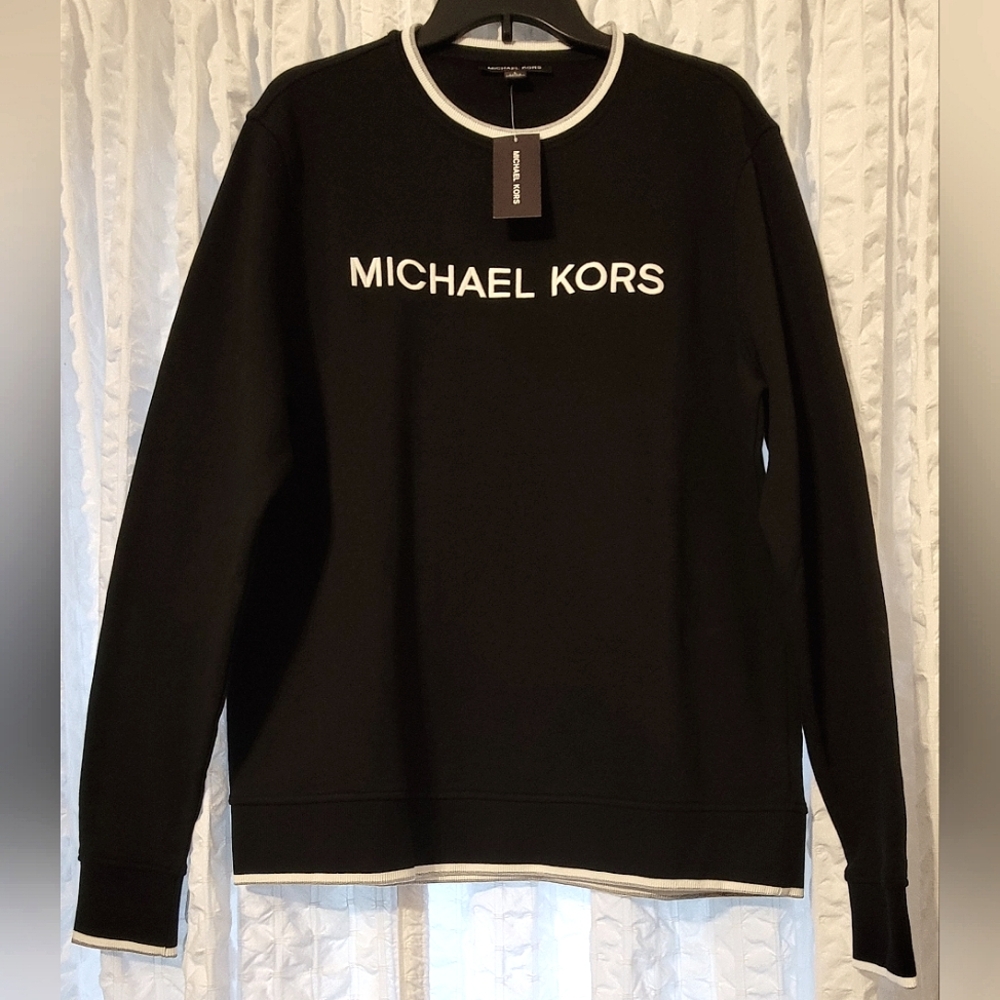 Michael Kors Black Crewneck Sweatshirt with Logo (Mens Sz. L)
